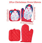 HollyHeat Oven Gloves 2-Piece Set | Christmas Baking Gloves with Festive Design | Heat Resistant Kitchen Gloves for Christmas & New Year