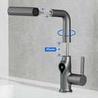 Faucet with Waterfall Jet Temperature Display and Adjustable Sprayer