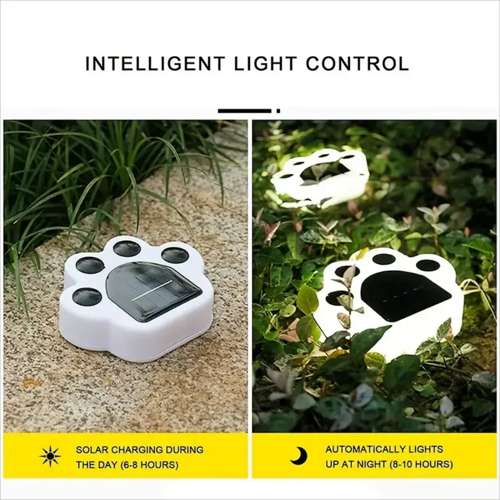 Glowing Paw LED Solar Pathway Outdoor Lights
