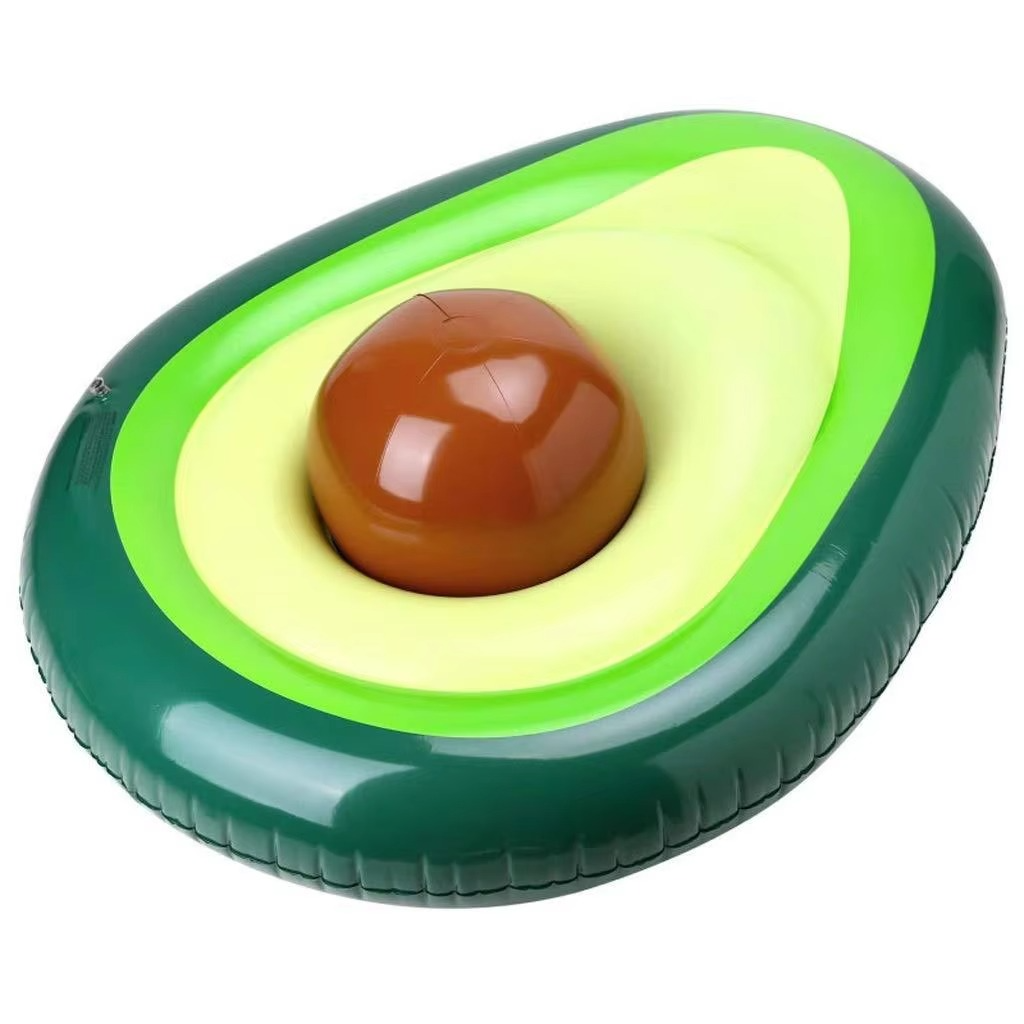 Inflatable Avocado Pool Float with Detachable Ball