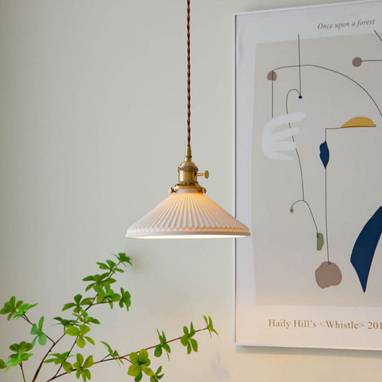 Scandinavian White Ceramic Pendant Light