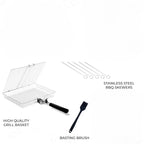 BBQGrid | Portable grill grid with handle | Ideal for fish, vegetables & shrimp | Stainless steel
