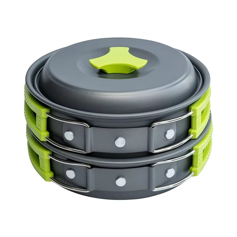 Portable Camping Cookware Set with Foldable Tableware and Storage Bag