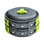 Portable Camping Cookware Set with Foldable Tableware and Storage Bag