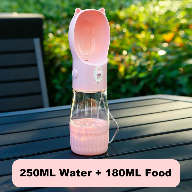 PetHydra Duo Dog Water Bottle with Feeding Bowl | 2-in-1 Outdoor Dispenser | For Small & Large Dogs & Cats