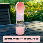 PetHydra Duo Dog Water Bottle with Feeding Bowl | 2-in-1 Outdoor Dispenser | For Small & Large Dogs & Cats