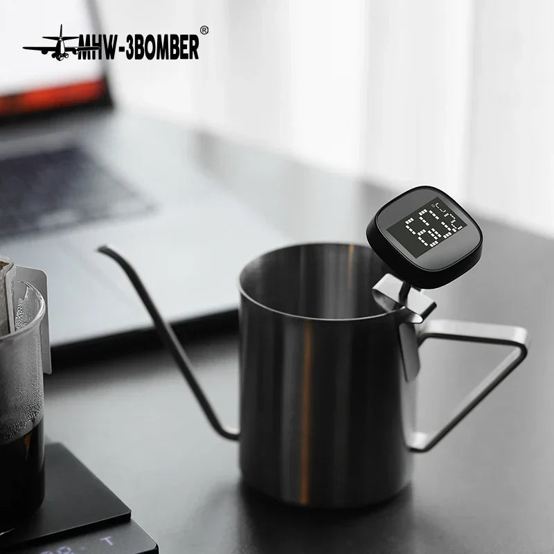 MHW-3BOMBER Digital, instant-read coffee thermometer for latte art pen, milk frothing pitcher, stylish barista kitchen accessories for home