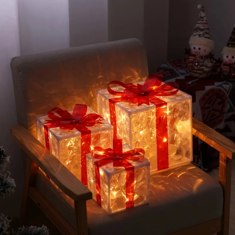 Indoor Light-Up Presents (Set of 3)