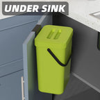 Binova Mini Trash Can | With Lid | Hanging & Wall Mounted | Compact & Odor Blocking | For Kitchen, Bathroom & Office