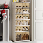 Transparent Foldable Shoe Organizer with Single- or Double-Row Storage