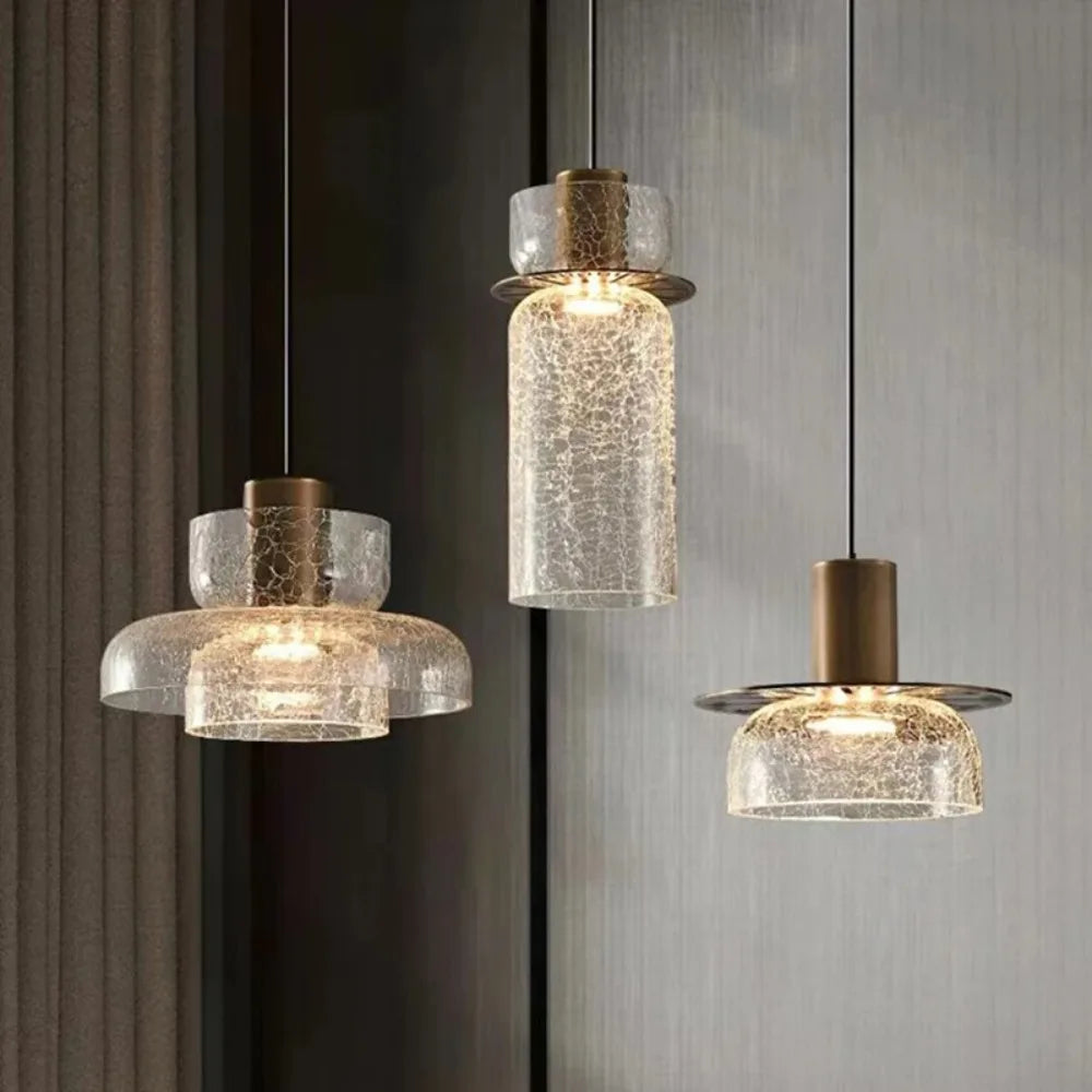Modern Creative Glass Pendant Lamp with Cracked Effect