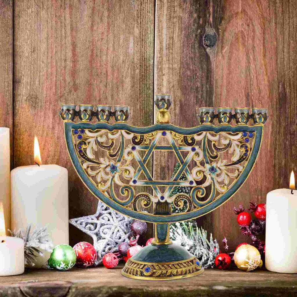 Auriona Menorah Candle Holder | Chanukah Candelabrum & Table Decoration | Wedding & Holiday Decoration | Luxurious Elegance