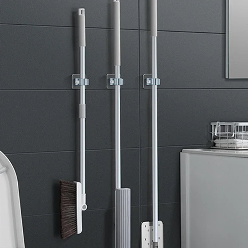 Mop holder FixoGrip | Self-adhesive & Waterproof | Wall mount without drilling | Set of 4