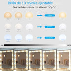 Glamora | LED Makeup Mirror Light Set | 10 Hollywood-Style Lamps | USB, Dimmable & 3 Color Modes