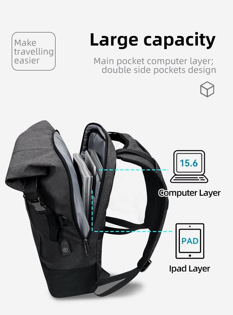 Multifunctional outdoor backpack with USB port
