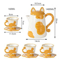 Orange Cat Handcrafted Ceramic Coffee & Tea Set