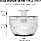 6.3 QT One-Handed Salad Spinner with Easy Press Drying System