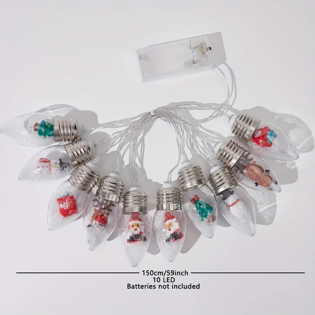 LED snowball string lights | 10 warm white balls | Christmas & New Year decoration