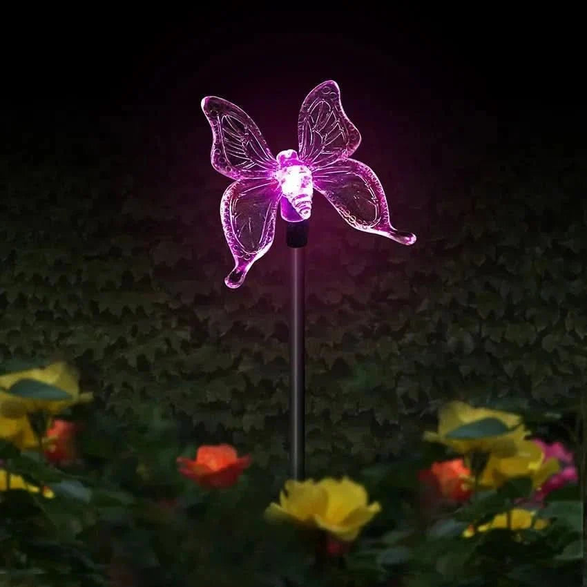 Solar Butterfly LED Garden Lamp with Automatic Night Lighting