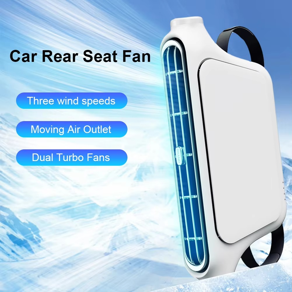 Car Headrest Cooling Fan 3 Speed Adjustable Electric Car Seat Fan 5V/2A Car Rear Backrest Fan Car Interior Accessories
