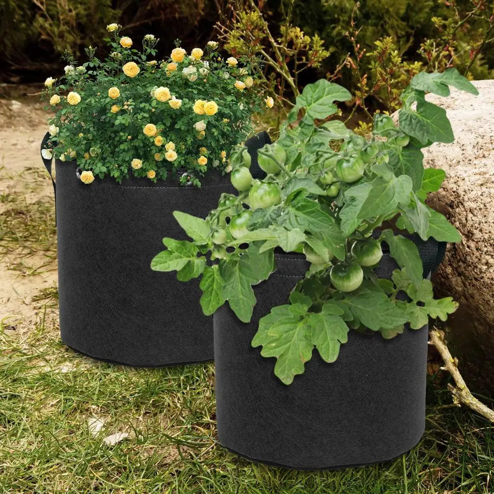 Felt plant sack with carrying handles – Breathable and durable for garden plants and flowers