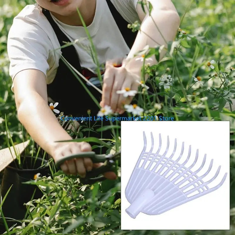 Rakeon Leaf Rake with 12 Tines | Plastic | 38 × 32 cm | Without Handle | Lightweight & Versatile