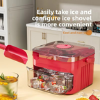 Large 50-Cube Ice Tray with Easy-Press Lid for Effortless Release