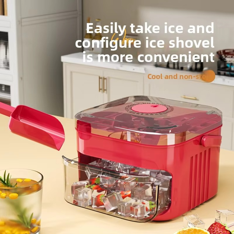 Large 50-Cube Ice Tray with Easy-Press Lid for Effortless Release
