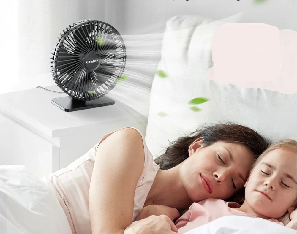Mira Oscillating USB Fan – Silent, Compact & 4 Speeds for Desks and Nightstands