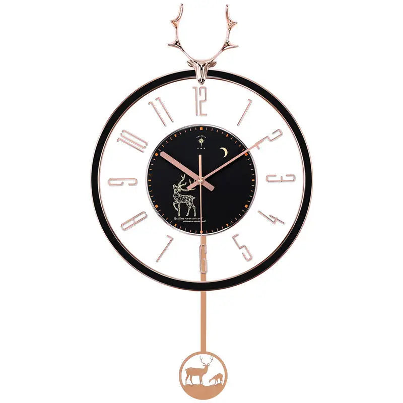 Luxurious silent wall clock – Modern design with large dial for living room