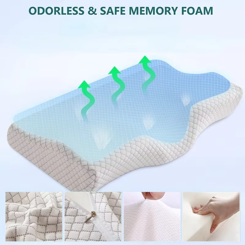 Ergonomic Memory Foam Cervical Support Pillow