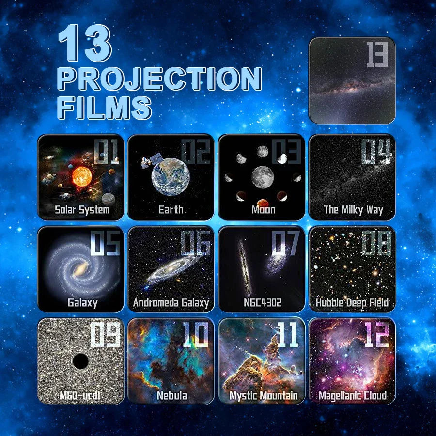 NEW 13 In 1 Planetarium Galaxy Starry Sky Projector Night Light HD Star Aurora Projection Lamp For Kids Bedroom Home Party Decor