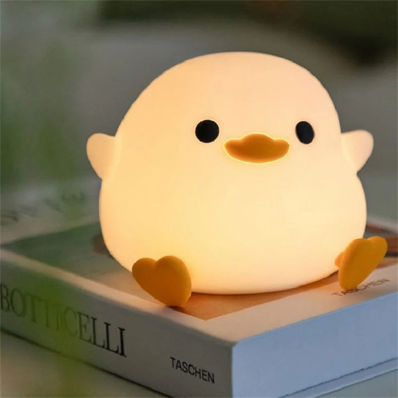 Duck Night Light | Soft LED Bedside Lamp | Child-Safe Silicone | Touch Control & Portable Design