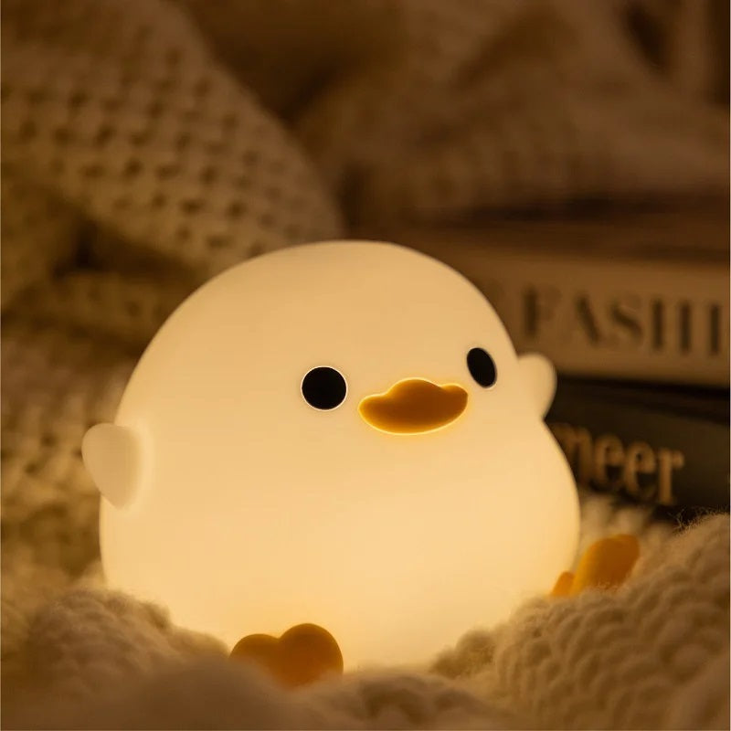 Duck Night Light | Soft LED Bedside Lamp | Child-Safe Silicone | Touch Control & Portable Design