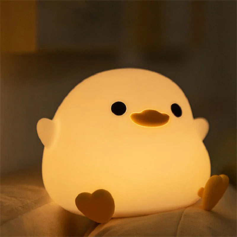 Duck Night Light | Soft LED Bedside Lamp | Child-Safe Silicone | Touch Control & Portable Design
