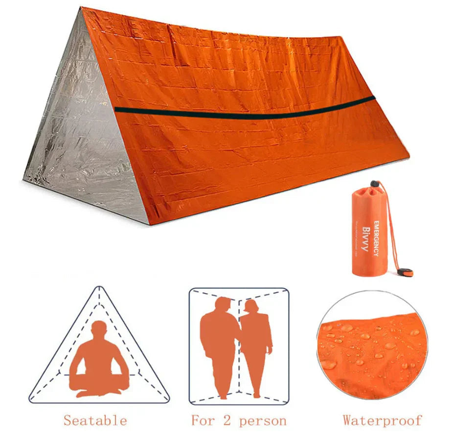 2-Person Survival Tent with Thermal Insulation for Outdoor Adventures