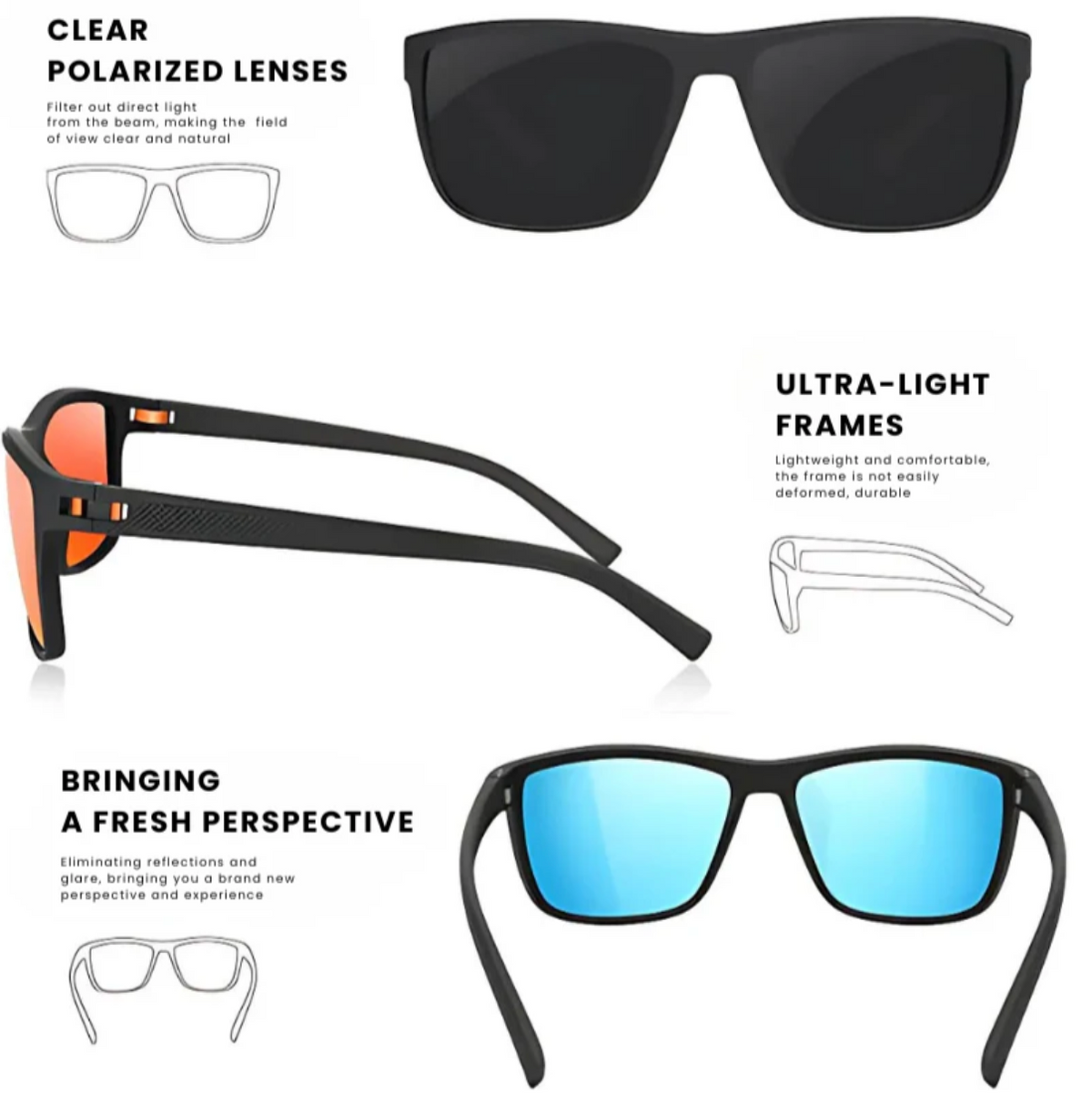 ZichtZeker 3-Piece Set Polarized Sunglasses – UV400 Protection & Comfort