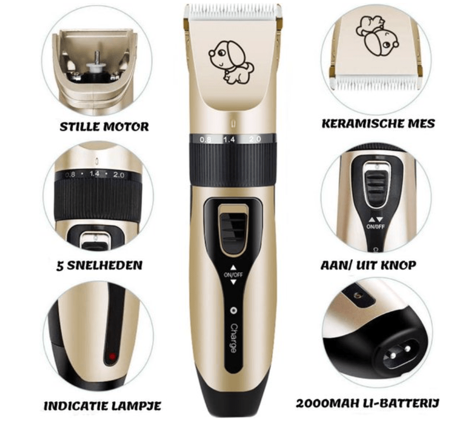 Professional Dog Clipper with Brush & 5 Speeds