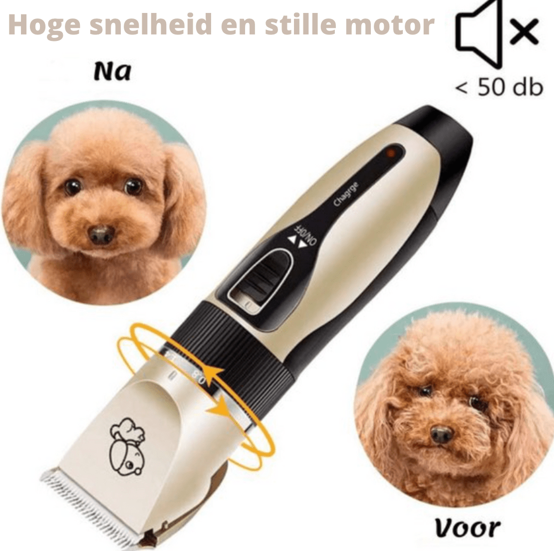 Professional Dog Clipper with Brush & 5 Speeds