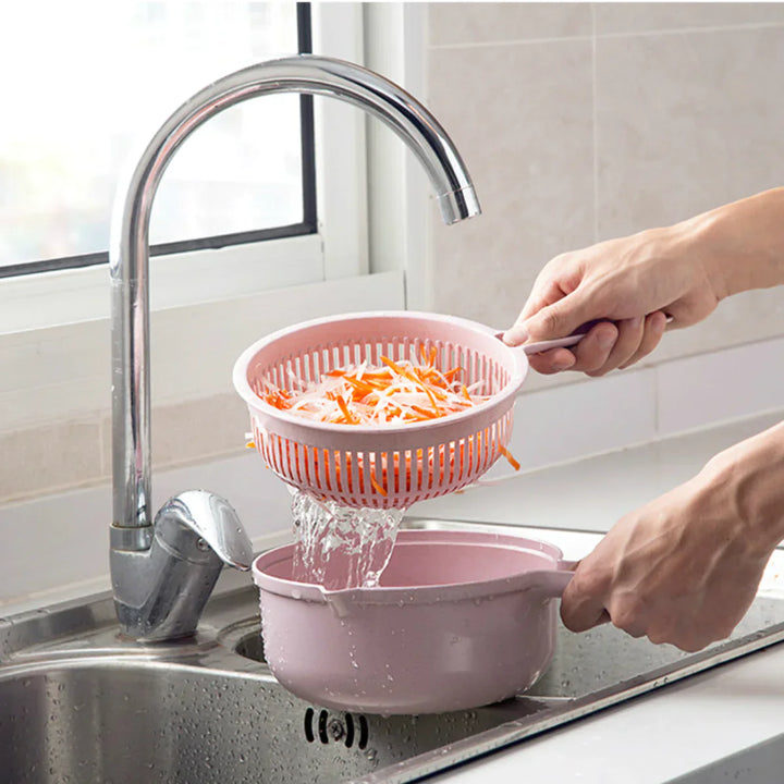 Multifunctional Vegetable Grater with Sieve – 3-in-1 Kitchen Grater for Vegetables & Fruits | Practical Kitchen Helper with Collection Tray