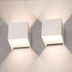 Modern LED wall light in cube design
