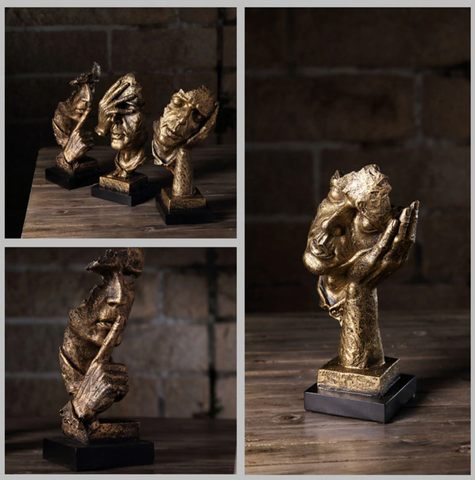 Abstract Gold Sculpture "NordicLine" – Modern Scandinavian Decoration