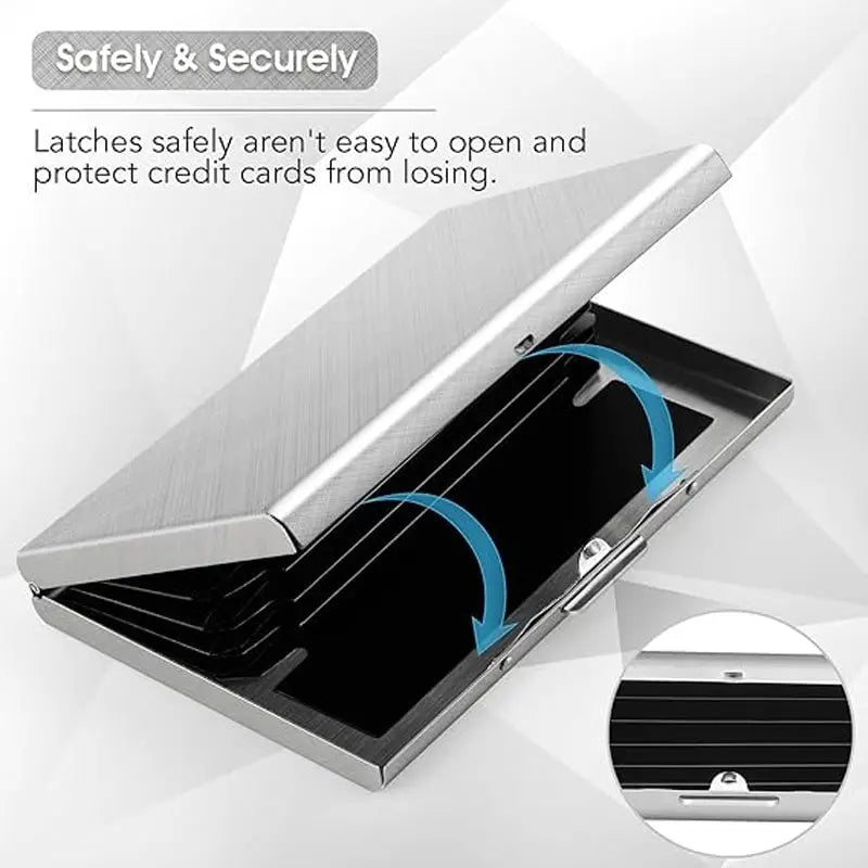 Slim RFID-blocking stainless steel wallet for cards