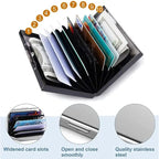 Slim RFID-blocking stainless steel wallet for cards