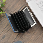 Slim RFID-blocking stainless steel wallet for cards