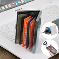 Slim RFID-blocking stainless steel wallet for cards