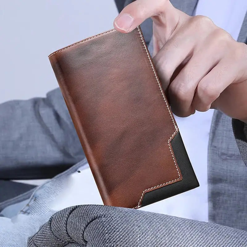 Slim Vintage Wallet – Durable Synthetic Leather, cleverly organized