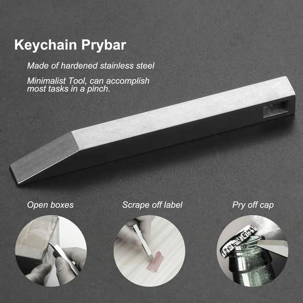 Keychain Prybar made of stainless steel
