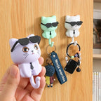 Key hook cat with sunglasses – Stylish for hallway & kitchen