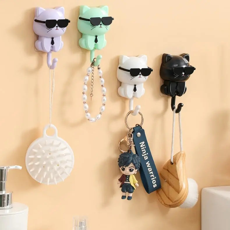 Key hook cat with sunglasses – Stylish for hallway & kitchen